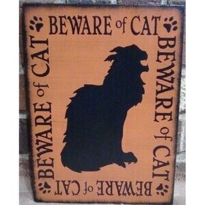 Primitive Witch sign Beware of Cats Halloween decor wicked witches